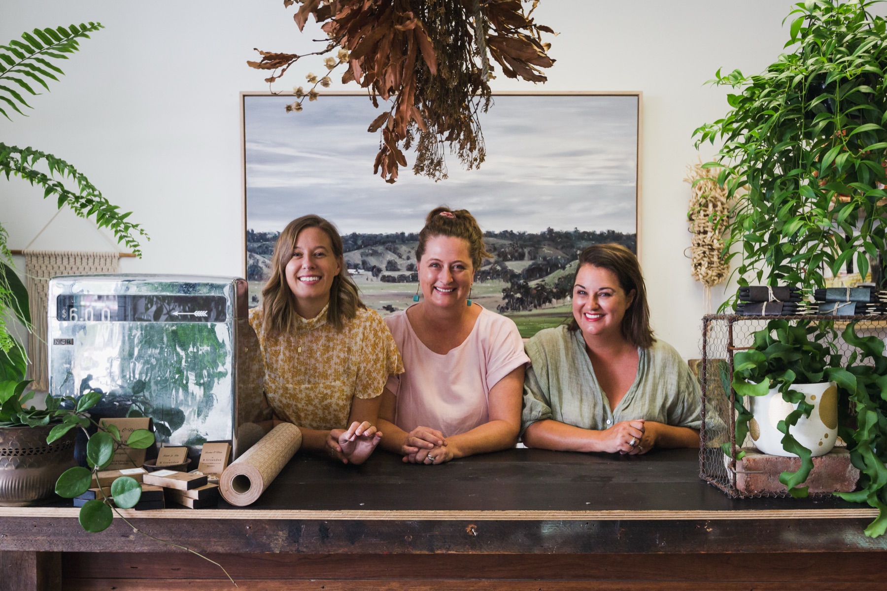 The B.Grounded team inside the store